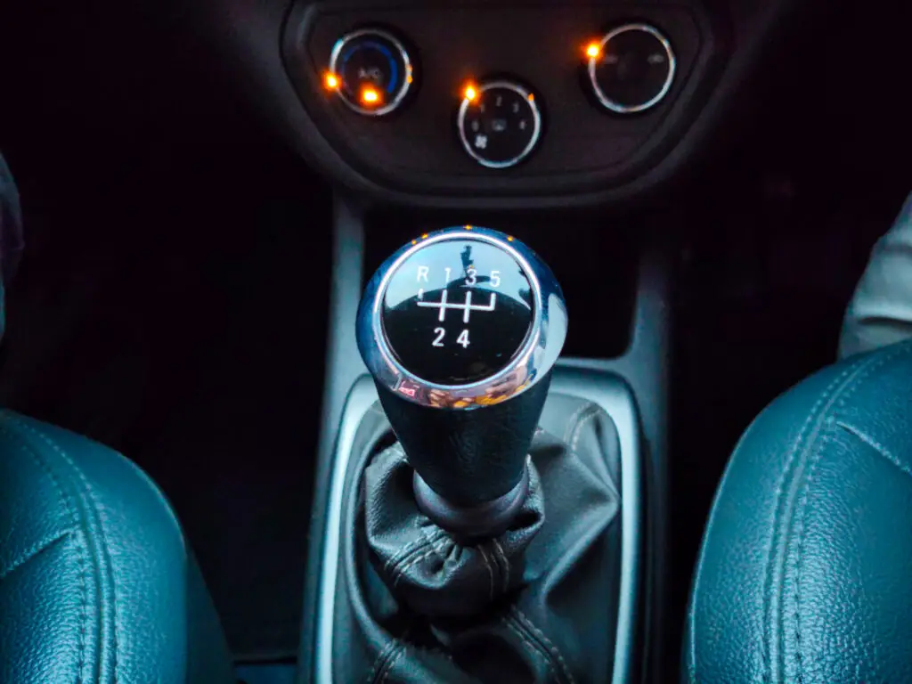 Car Manual Gear Shift Knob Close Up Automotive Interior Detail